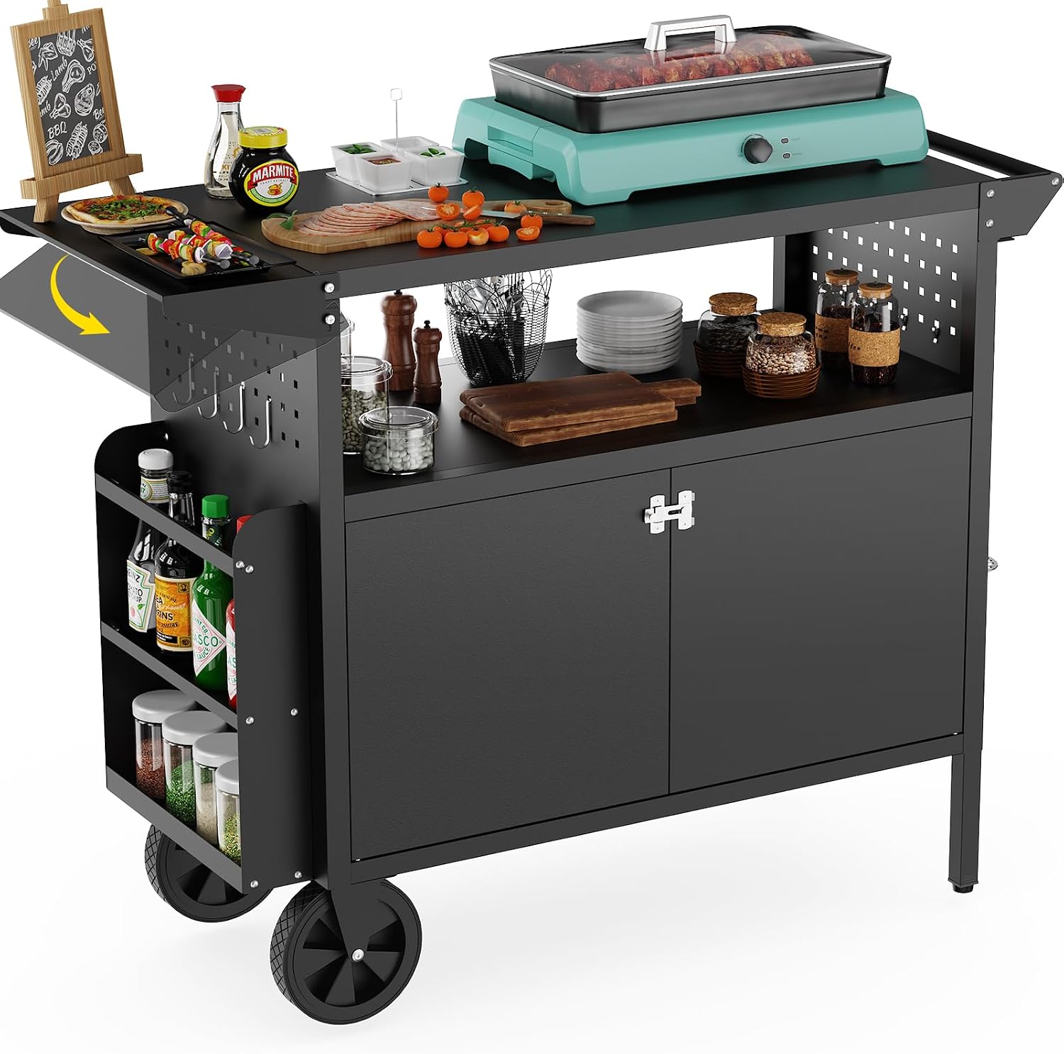 Kitchen Appliances Organizer - Carrito de parrilla para exteriores con