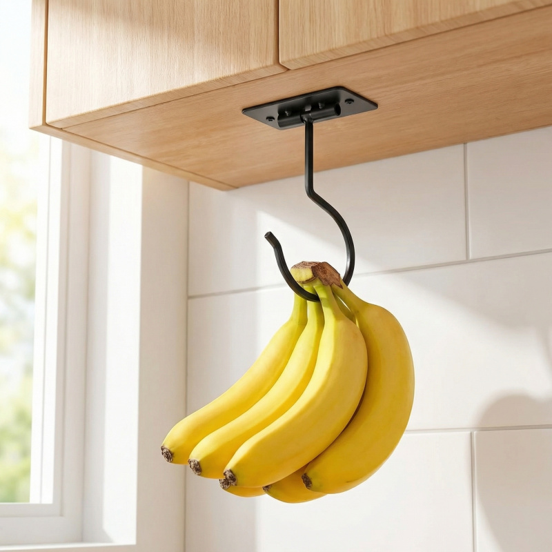 Kitchen Appliances Organizer - Gancho Adhesivo de Metal Negro para
