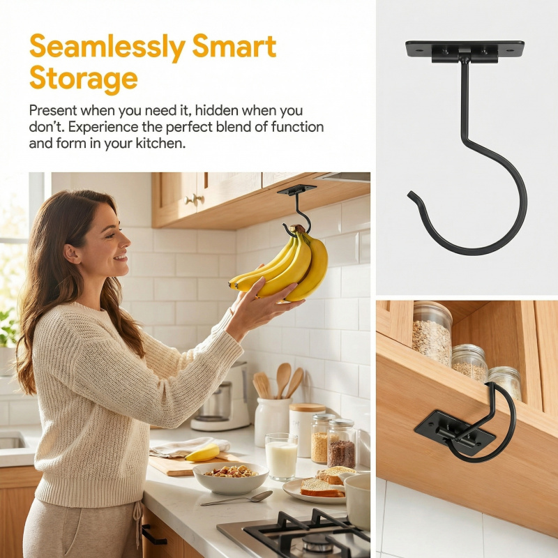 Gancho Adhesivo de Metal Negro - Kitchen Appliances Organizer reseña y precio